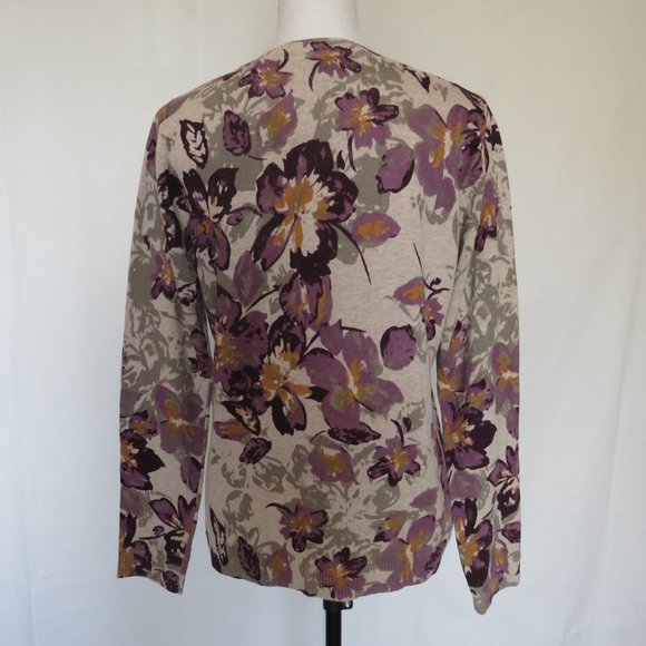 NWT Croft & Barrow Women’s V-neck Floral Motif Knit Top M - Picture 6 of 11